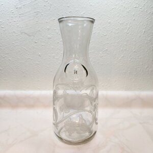 VTG 1988 Norman Kosarin Paul Masson Etched Glass Bird Vine‎ Wine Carafe Decanter